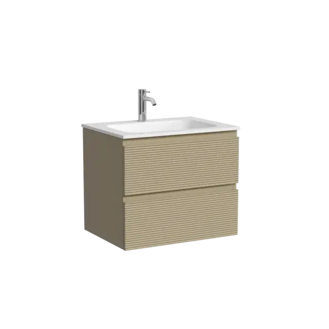 Тумба подвесная SANCOS Folk 590х445х500, c двумя ящиками оснащенными доводчиками, Капучино, арт.FL60CP