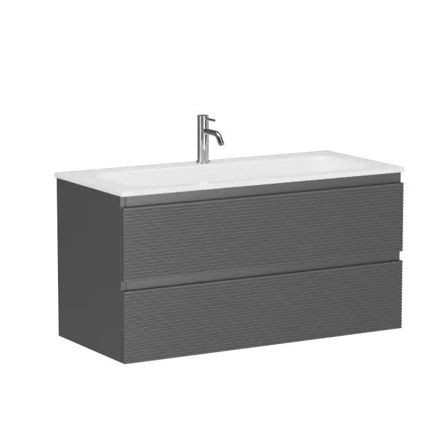 Тумба подвесная SANCOS Folk 995х445х500, c двумя ящиками оснащенными доводчиками, Grey soft, арт.FL100GS