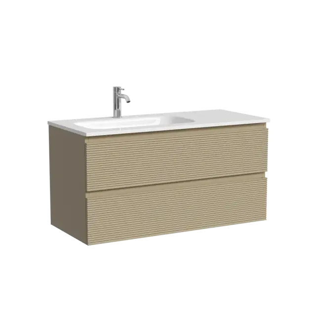 Тумба подвесная SANCOS Folk левая 995х445х500, c двумя ящиками оснащенными доводчиками, Капучино, арт.FL100LCP