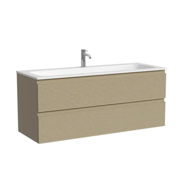 Тумба подвесная SANCOS Folk 1190х445х500, c двумя ящиками оснащенными доводчиками, Капучино, арт.FL120CP