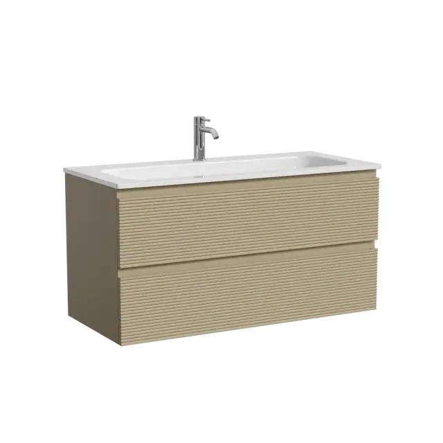 Тумба подвесная SANCOS Folk 995х445х500, c двумя ящиками оснащенными доводчиками, Капучино, арт.FL100CP