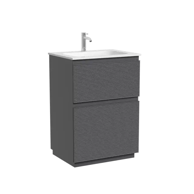 Тумба напольная SANCOS Folk Floor, 590х445х850, c двумя ящиками оснащенными доводчиками, Grey soft, арт.FL60FGS