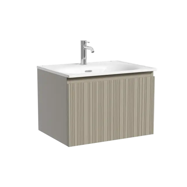 Тумба подвесная SANCOS Code 590х453х400, c одним ящиком оснащенным доводчиками, цвет серая платина , арт. CD60GP