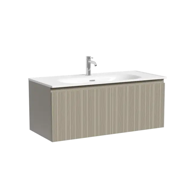 Тумба подвесная SANCOS Code 990х453х400, c одним ящиком оснащенным доводчиками, цвет серая платина , арт. CD100GP