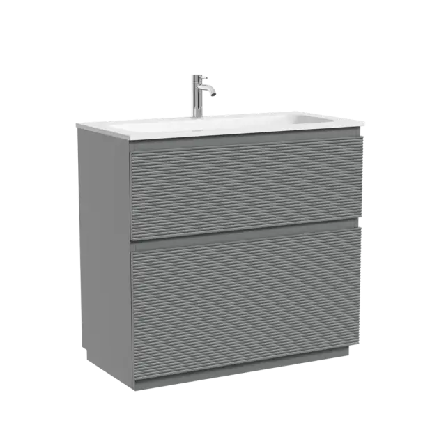 Тумба напольная SANCOS Folk Floor 890х445х850, c двумя ящиками оснащенными доводчиками, Ergraut soft, арт.FL90FES