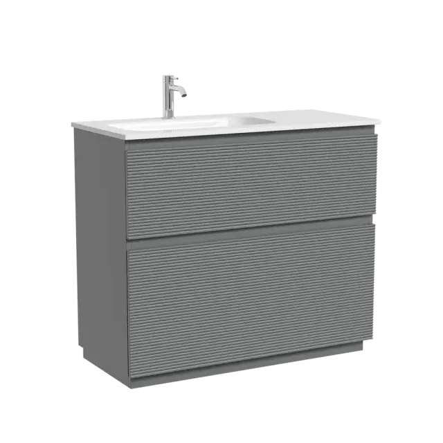 Тумба напольная SANCOS Folk Floor левая 995х445х850, c двумя ящиками оснащенными доводчиками, Ergraut soft, арт.FL100FLES