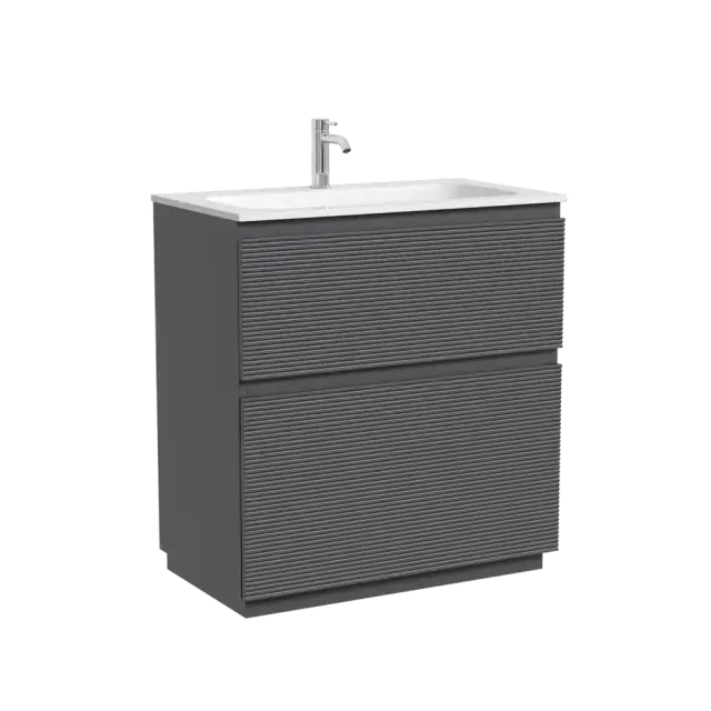 Тумба напольная SANCOS Folk Floor, 790х445х850, c двумя ящиками оснащенными доводчиками, Grey soft, арт.FL80FGS