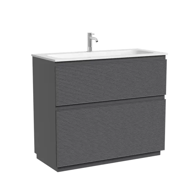 Тумба напольная SANCOS Folk Floor 995х445х850, c двумя ящиками оснащенными доводчиками, Grey soft, арт.FL100FGS