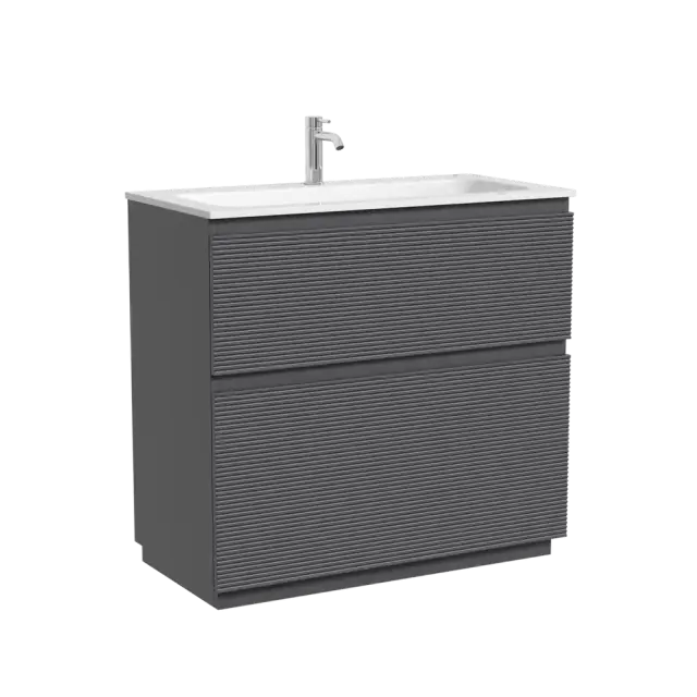 Тумба напольная SANCOS Folk Floor 890х445х850, c двумя ящиками оснащенными доводчиками, Grey soft, арт.FL90FGS