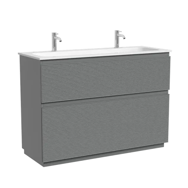 Тумба напольная SANCOS Folk Floor  1190х445х850, c двумя ящиками оснащенными доводчиками, Ergraut soft, арт.FL120FES