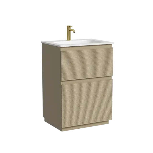 Тумба напольная SANCOS Folk Floor 590х445х850, c двумя ящиками оснащенными доводчиками, Капучино, арт.FL60FCP