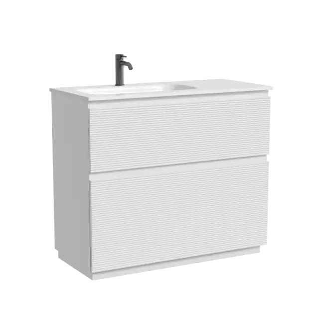 Тумба напольная SANCOS Folk Floor левая 995х445х850, c двумя ящиками оснащенными доводчиками, Bianco, арт.FL100FLW