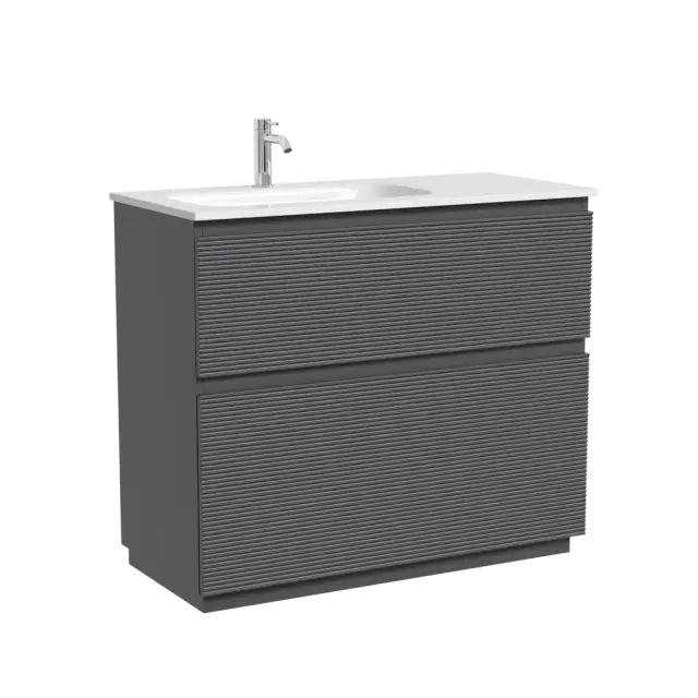 Тумба напольная SANCOS Folk Floor левая 995х445х850, c двумя ящиками оснащенными доводчиками, Grey soft, арт.FL100FLGS