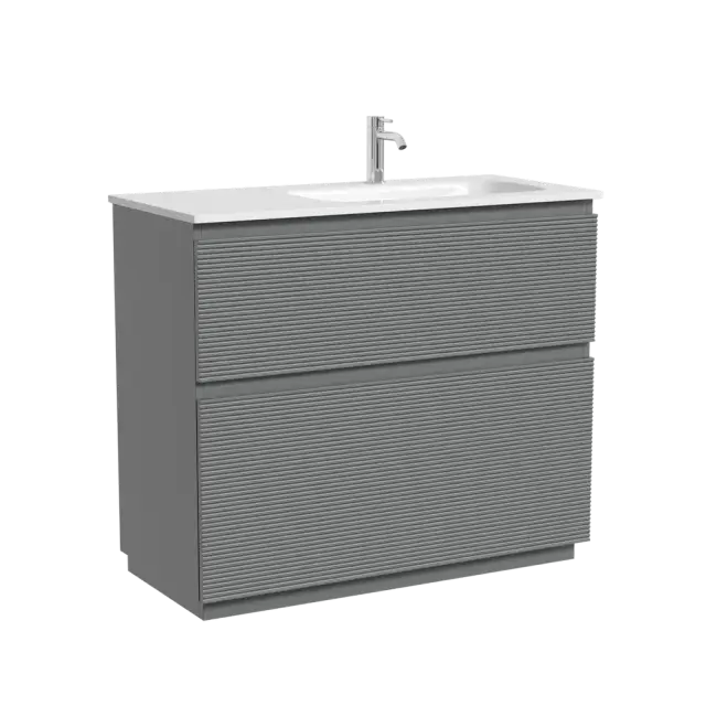 Тумба напольная SANCOS  Folk Floor правая 995х445х850, c двумя ящиками оснащенными доводчиками, Ergraut soft, арт.FL100FRES