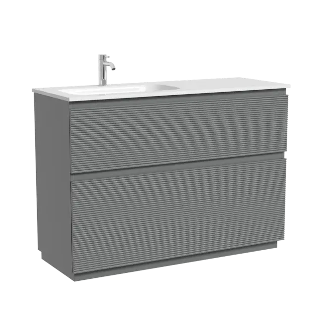 Тумба напольная SANCOS Folk Floor левая 1190х445х850, c двумя ящиками оснащенными доводчиками, Ergraut soft, арт.FL120FLES