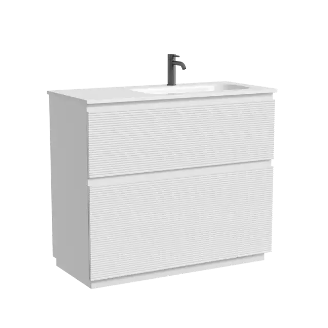 Тумба напольная SANCOS Folk Floor правая 995х445х850, c двумя ящиками оснащенными доводчиками, Bianco, арт.FL100FRW