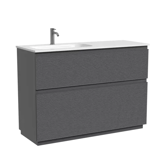 Тумба напольная SANCOS Folk Floor левая 1190х445х850, c двумя ящиками оснащенными доводчиками, Grey soft, арт.FL120FLGS