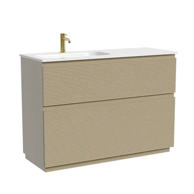 Тумба напольная SANCOS Folk Floor левая 1190х445х850, c двумя ящиками оснащенными доводчиками, Капучино, арт.FL120FLCP