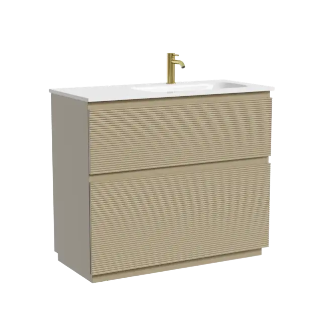 Тумба напольная SANCOS Folk Floor правая 995х445х850, c двумя ящиками оснащенными доводчиками, Капучино, арт.FL100FRCP