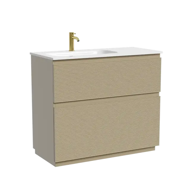 Тумба напольная SANCOS Folk Floor левая 995х445х850, c двумя ящиками оснащенными доводчиками, Капучино, арт.FL100FLCP