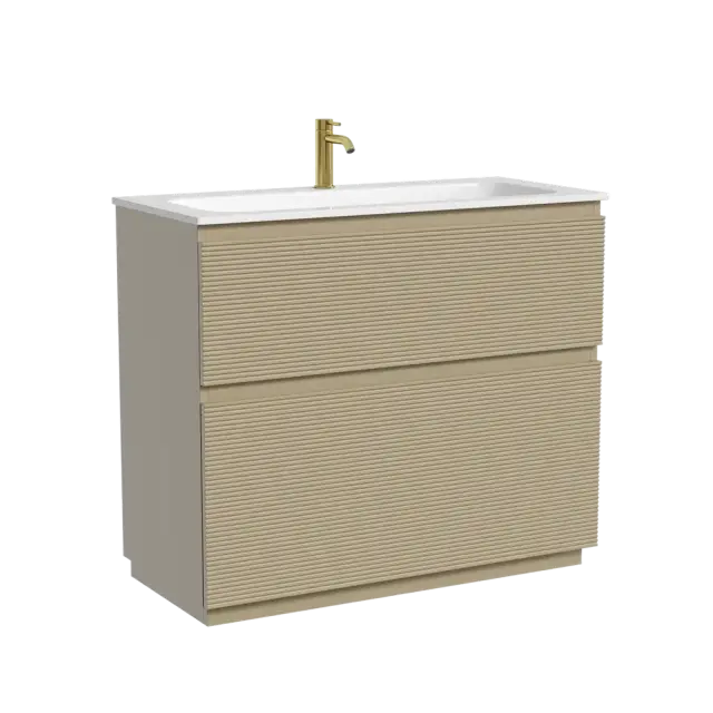 Тумба напольная SANCOS Folk Floor 995х445х850, c двумя ящиками оснащенными доводчиками, Капучино, арт.FL100FCP