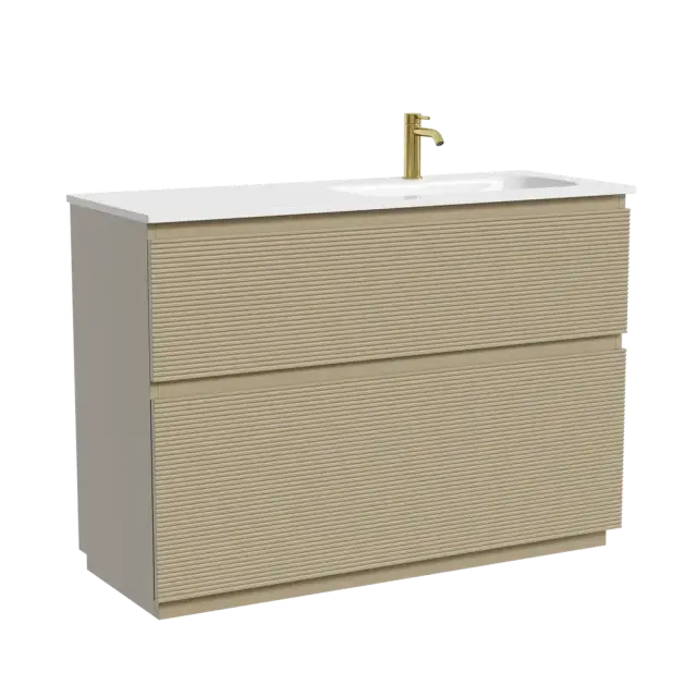 Тумба напольная SANCOS Folk Floor правая 1190х445х850, c двумя ящиками оснащенными доводчиками, Капучино, арт.FL120FRCP