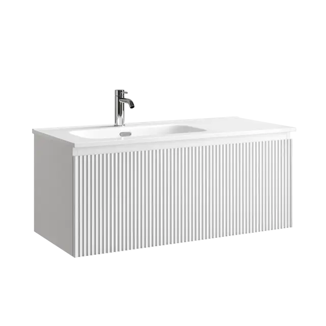 Тумба подвесная SANCOS Snob R 1.0 995х445х406, c одним ящиком оснащенным доводчиками, Bianco , арт.SNR1.0100LW