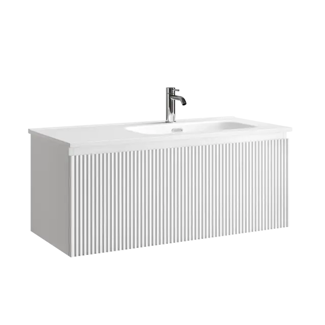 Тумба подвесная SANCOS Snob R 1.0 995х445х406, c одним ящиком оснащенным доводчиками, Bianco , арт.SNR1.0100RW