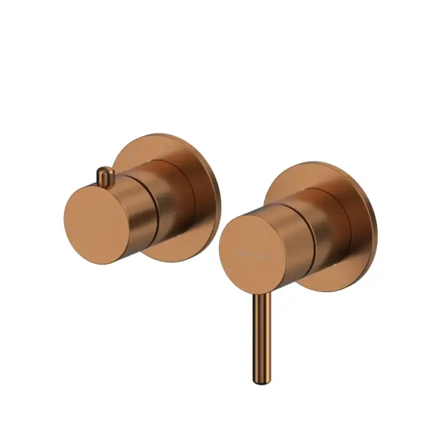 Внешняя часть смесителя на 2 потребителя WHITECROSS Y1242CPB (брашированная медь)