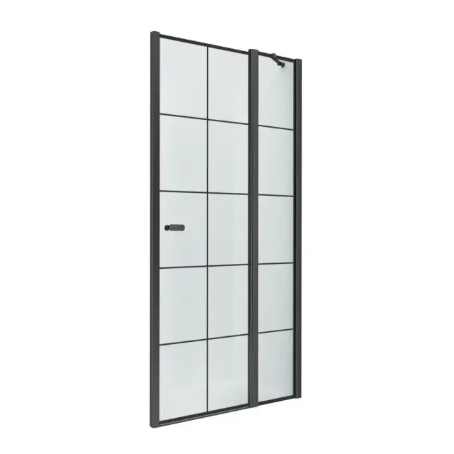 Дверь в нишу NEW TRENDY NEW SOLEO BLACK одинарная R 90x195 D-0293A (черный)