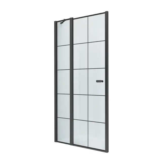 Дверь в нишу NEW TRENDY NEW SOLEO BLACK одинарная L 90x195 D-0279A (черный)