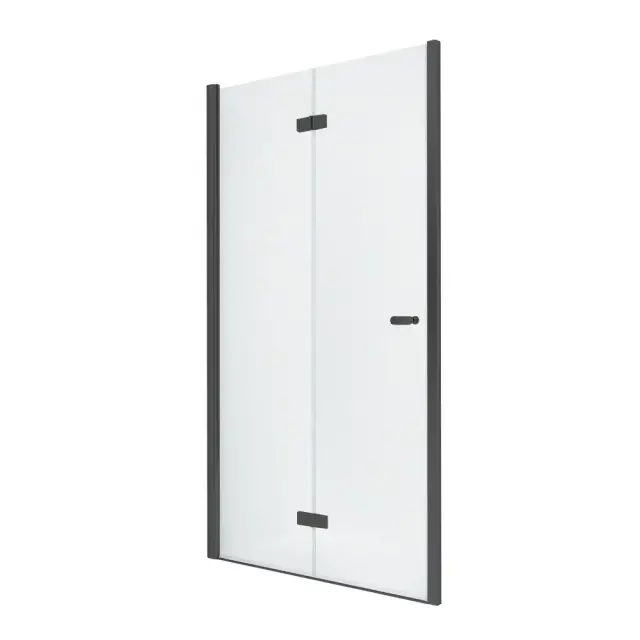 Дверь в нишу NEW TRENDY NEW SOLEO BLACK складные L 80x195 D-0221A (черный)