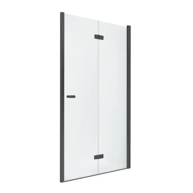 Дверь в нишу NEW TRENDY NEW SOLEO BLACK складные R 90x195 D-0224A (черный)