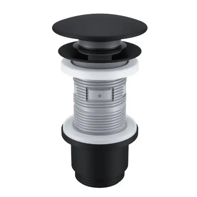 Донный клапан EXCELLENT для умывальника, клик-клак (черный мат)