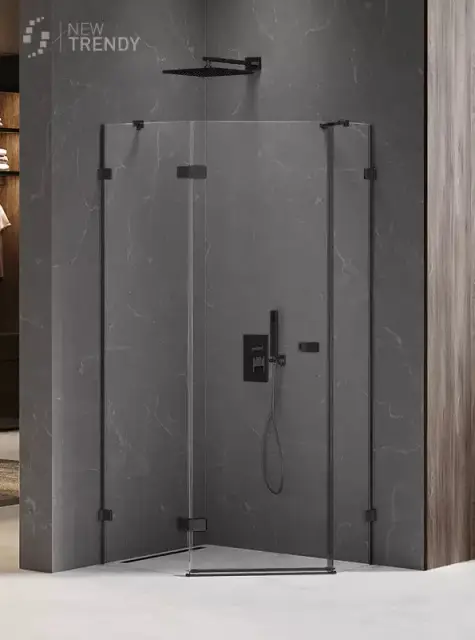 Душевое ограждение NEW TRENDY AVEXA BLACK L 100x80x200 EXK-3881 (черный)