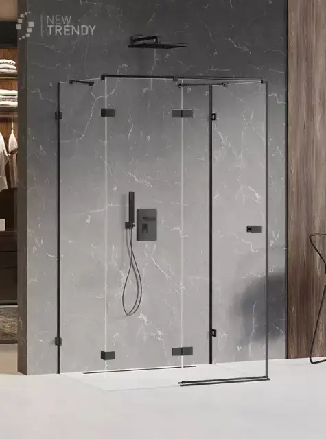 Душевое ограждение NEW TRENDY AVEXA BLACK L 90x80x200 EXK-2602 (черный)