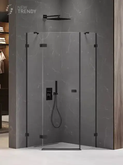 Душевое ограждение NEW TRENDY AVEXA BLACK L 90x90x200 EXK-3875 (черный)