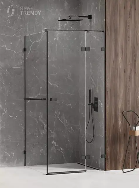 Душевое ограждение NEW TRENDY AVEXA BLACK R 80x90x200 EXK-2567 (черный)