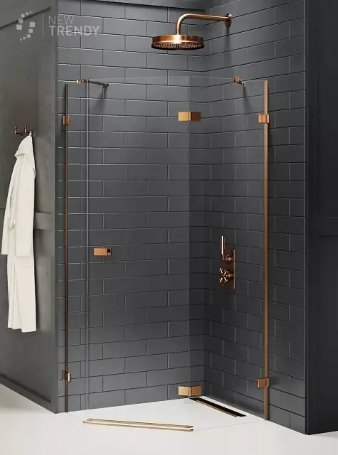 Душевое ограждение NEW TRENDY AVEXA COPPER BRUSHED R 100x80x200 EXK-3828 (брашированная медь)