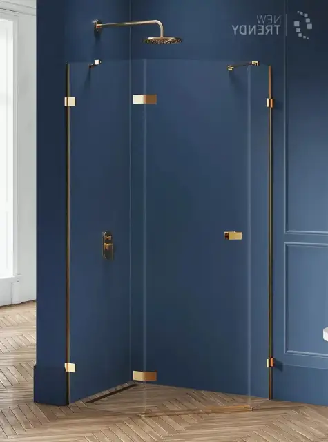 Душевое ограждение NEW TRENDY AVEXA GOLD BRUSHED L 100x80x200 EXK-3860 (брашированное золото)