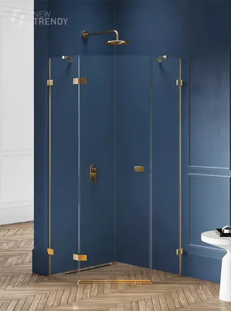 Душевое ограждение NEW TRENDY AVEXA GOLD BRUSHED L 80x80x200 EXK-3851 (брашированное золото)