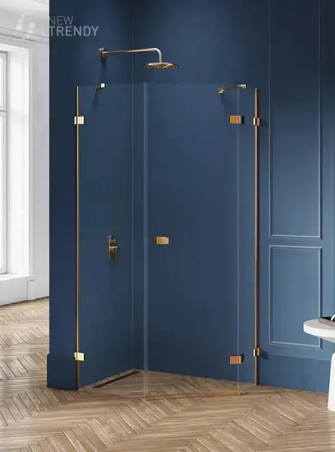 Душевое ограждение NEW TRENDY AVEXA GOLD BRUSHED R 100x80x200 EXK-3858 (брашированное золото)