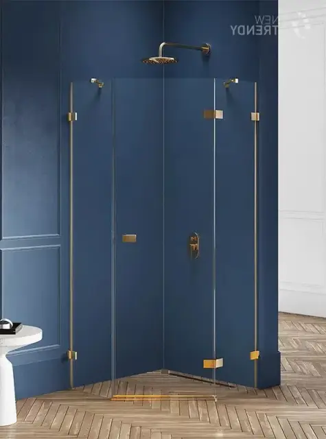 Душевое ограждение NEW TRENDY AVEXA GOLD BRUSHED R 90x90x200 EXK-3854 (брашированное золото)