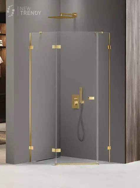 Душевое ограждение NEW TRENDY AVEXA GOLD SHINE L 100x80x200 EXK-3848 (золото)