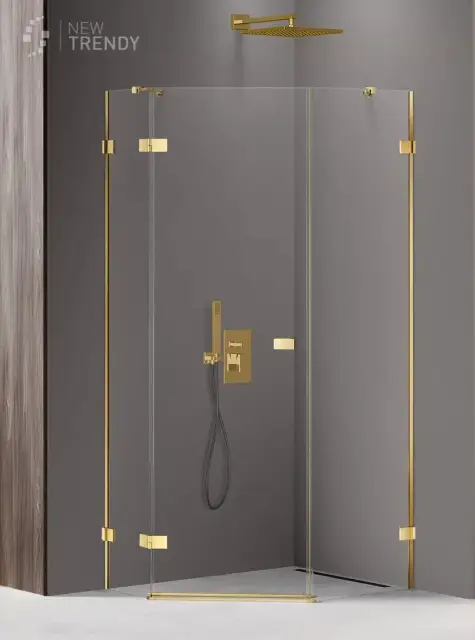Душевое ограждение NEW TRENDY AVEXA GOLD SHINE L 100x80x200 EXK-3849 (золото)