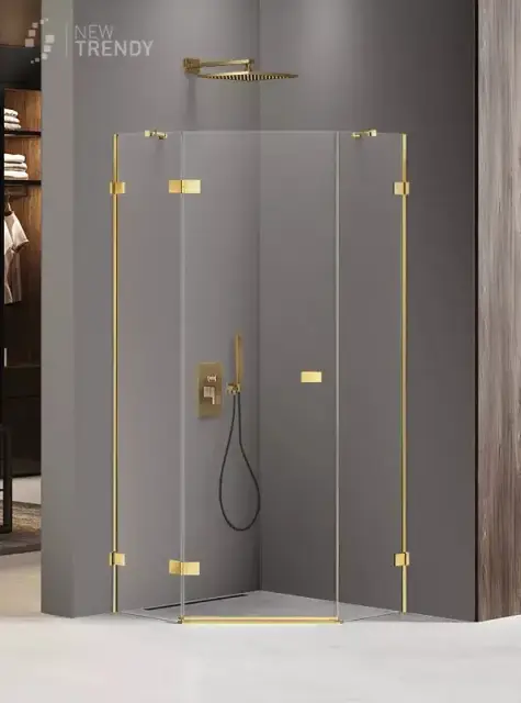 Душевое ограждение NEW TRENDY AVEXA GOLD SHINE L 80x80x200 EXK-3840 (золото)