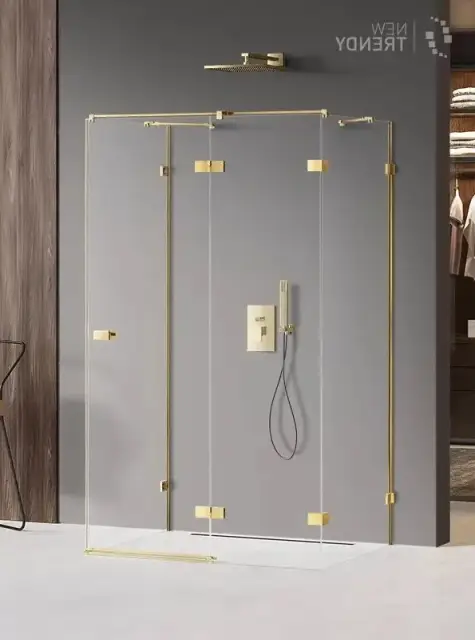 Душевое ограждение NEW TRENDY AVEXA GOLD SHINE R 100x100x200 EXK-2139 (золото)