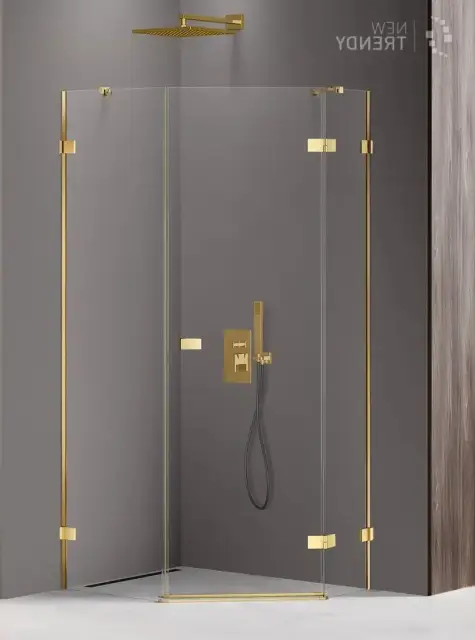 Душевое ограждение NEW TRENDY AVEXA GOLD SHINE R 100x80x200 EXK-3850 (золото)