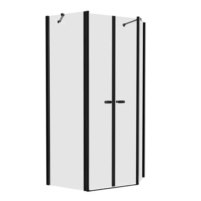 Душевое ограждение NEW TRENDY NEW SOLEO BLACK 100x80x195 K-0618 (черный)