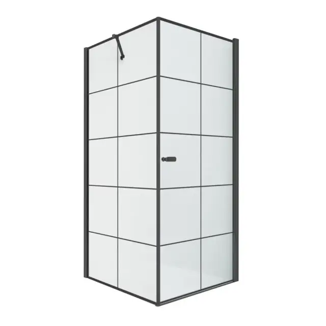 Душевое ограждение NEW TRENDY NEW SOLEO BLACK R 90x90x195 D-0285A/D-0121B (черный)